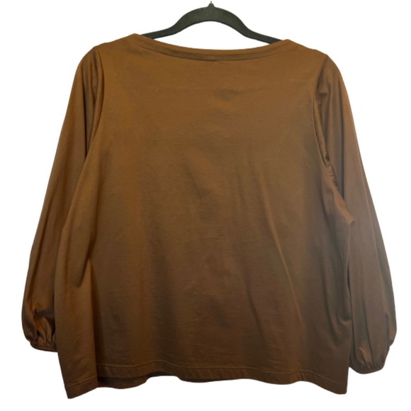 Uniqlo women’s brown Size M crop top crew neck Top - Picture 2 of 8
